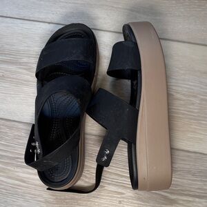 CROCS Black and Tan Women's Sandals